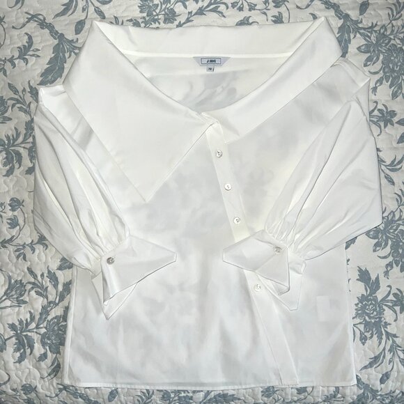 J.ING Oksana Off-Shoulder Asymmetrical Blouse - White - Picture 3 of 7